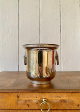 Load image into Gallery viewer, Silver metal wine cooler with lion handles
