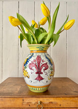 Load image into Gallery viewer, Large Italian hand painted jug with Fleur De Lis
