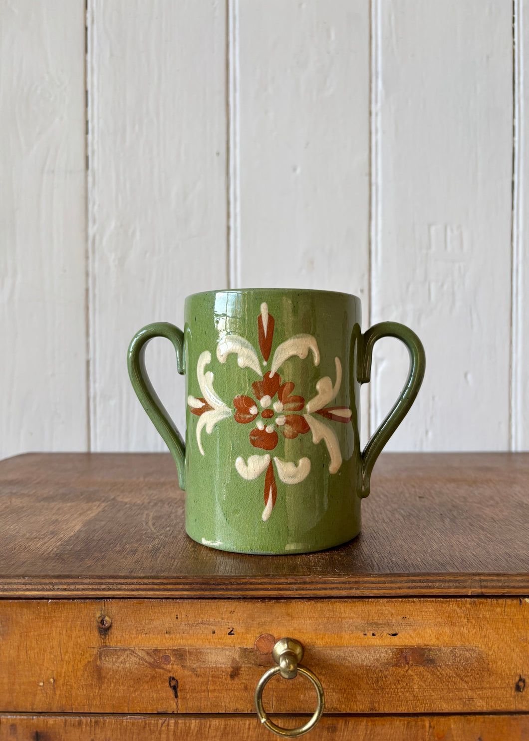Large antique Hart & Moist two handled loving cup (HM Exeter Pottery, Devon)