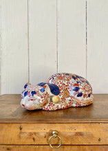 Load image into Gallery viewer, Imari style hand painted recumbent china cat
