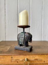 Load image into Gallery viewer, Hand carved elephant candle holder
