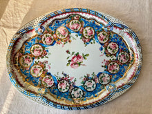 Load image into Gallery viewer, Large oval floral decorative toleware tray
