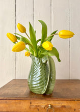 Load image into Gallery viewer, Green fern leaf majolica jug with scrolled leaf handle
