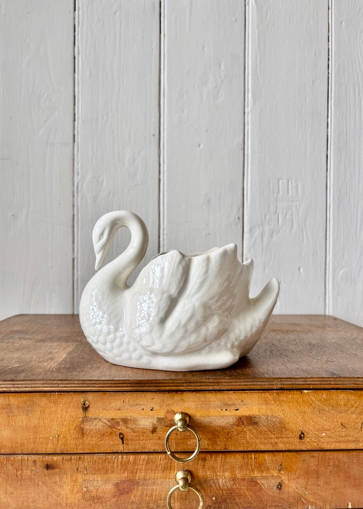 White swan vase