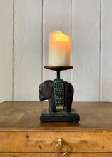 Load image into Gallery viewer, Hand carved elephant candle holder
