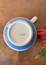 Load image into Gallery viewer, Extra large blue and white striped tea cup
