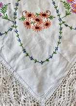 Load image into Gallery viewer, Embroidered vintage tablecloth
