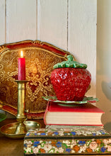 Load image into Gallery viewer, A rare large strawberry pot with lid and plate by Bordallo Pinheiro
