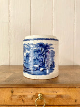 Load image into Gallery viewer, Large antique blue transferware planter/pot
