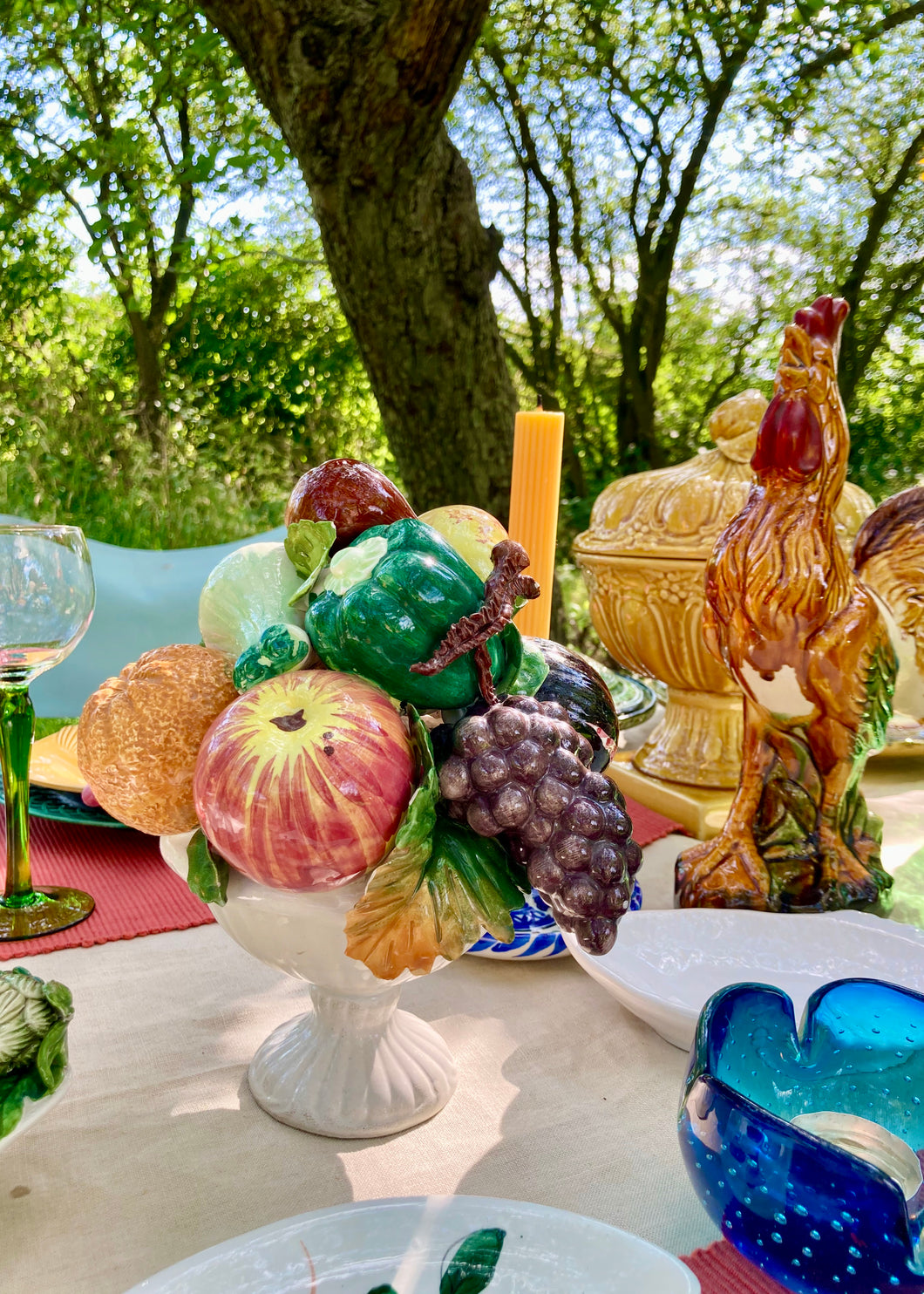 An early Italian majolica fruit and vegetable basket