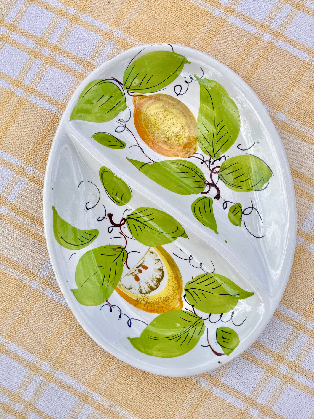 Italian lemon hand decorated nibbles dish