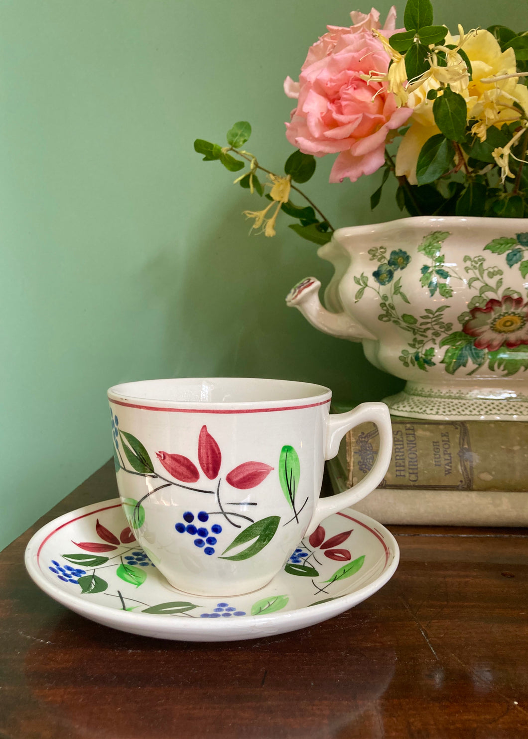 Royal Tudor Ware over-sized tea cup and saucer