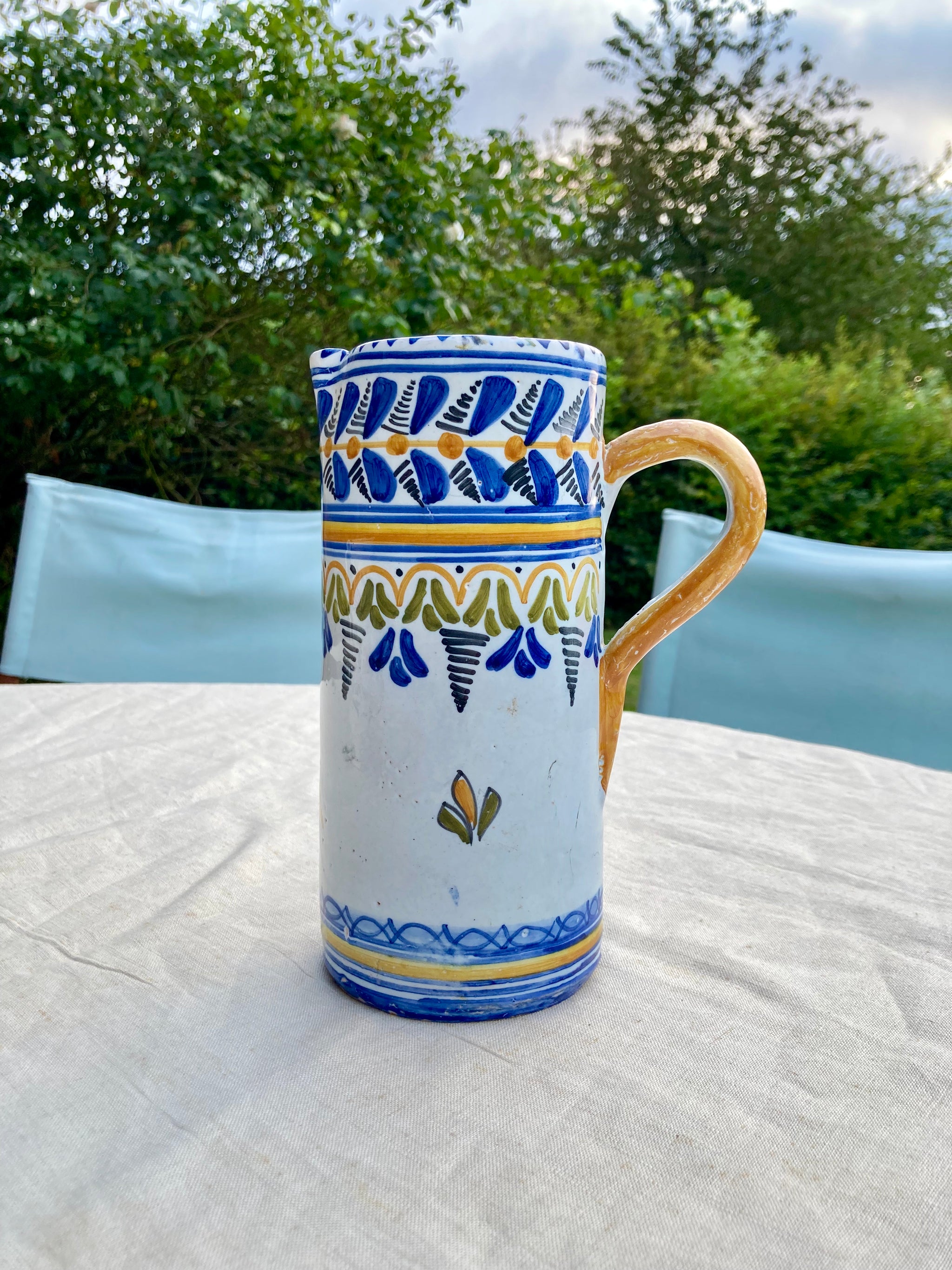 Antique Jug B Blue and White pottery vintage milk jug no chips pitcher milk jug 2024 water jug gravy jug small jug antique pottery