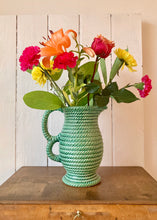 Load image into Gallery viewer, Large Govancroft two-handled green rope jug
