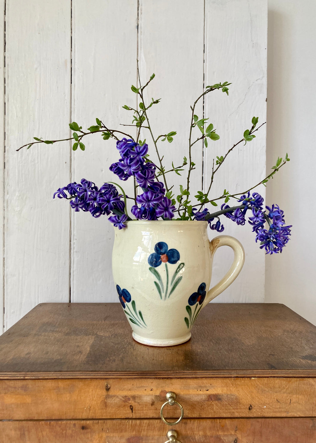 French rustic floral jug