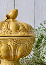 Load image into Gallery viewer, Yellow Portuguese pedestal bowl with lid
