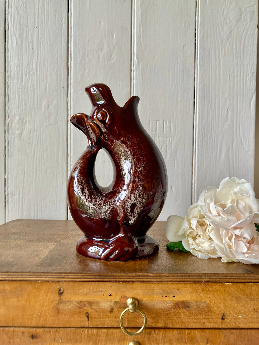 A characterful Seal gluggle jug or vase
