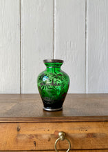 Load image into Gallery viewer, Small hand blown green glass vase
