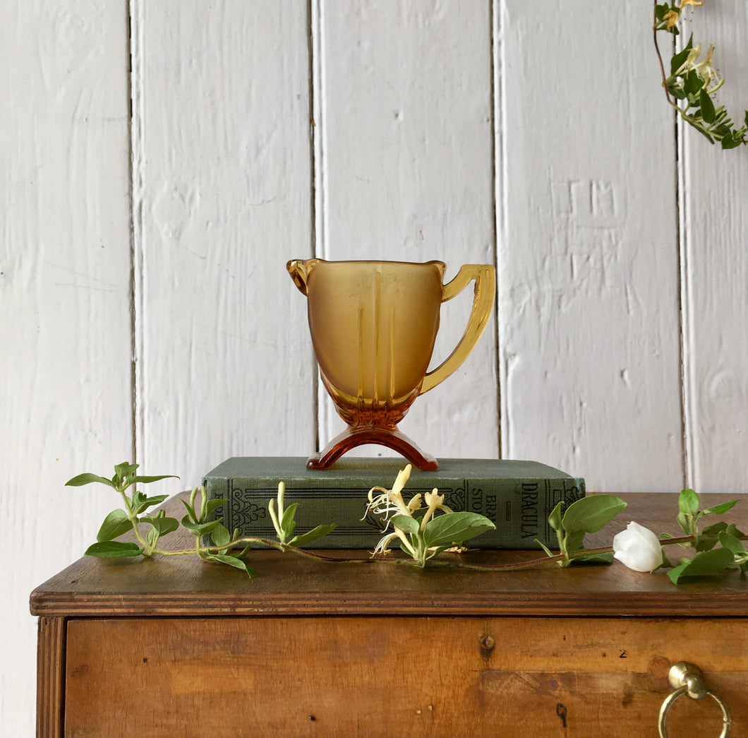 Amber glass Art Deco style jug