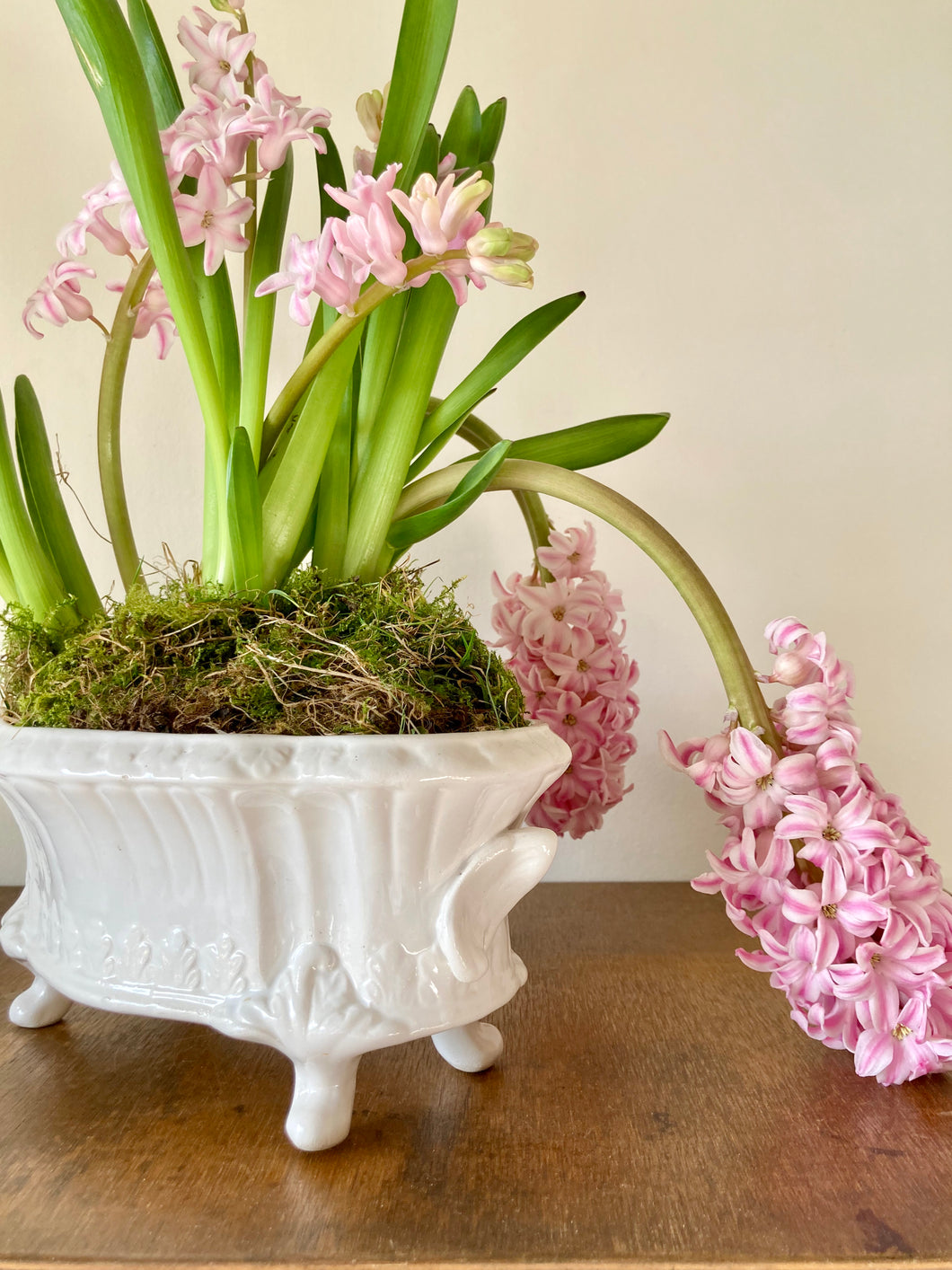 White ceramic Italian planter or mantle vase